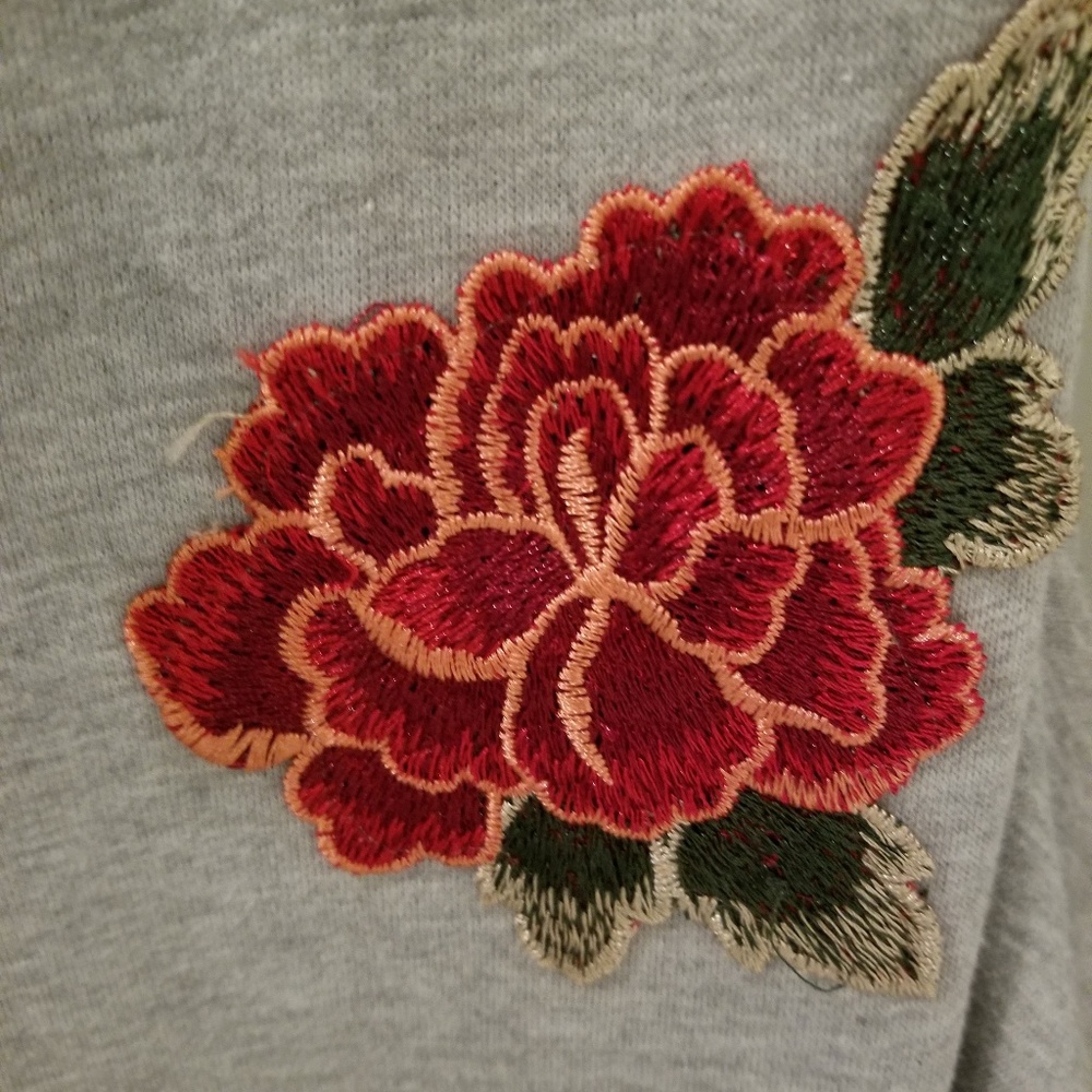 Rue 21 rose patch hallow shoulder shirt - Picture 5 of 6